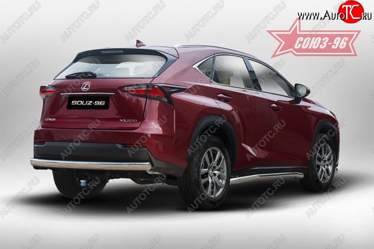 15 614 р. Защита заднего бампера Souz-96 (овал 75х42) Lexus NX200 Z10 дорестайлинг (2014-2017)  с доставкой в г. Королёв