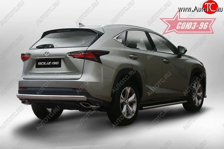 15 434 р. Защита заднего бампера Souz-96 рестайлинг (овал 75х42) Lexus NX200 Z10 дорестайлинг (2014-2017)  с доставкой в г. Королёв