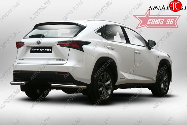 11 519 р. Защита заднего бампера из двух боковых уголков (d60) Souz-96 Lexus NX300h Z10 дорестайлинг (2014-2017)  с доставкой в г. Королёв