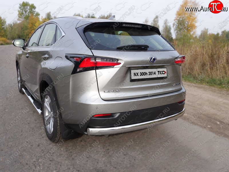 23 599 р. Защита заднего бампера (овальная) ТСС (нержавейка d75х42 мм) Lexus NX300h Z10 дорестайлинг (2014-2017)  с доставкой в г. Королёв