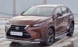 18 999 р. Защита переднего бампера (2 трубыØ42 мм, нержавейка) SLITKOFF Lexus NX200 Z10 дорестайлинг (2014-2017)  с доставкой в г. Королёв. Увеличить фотографию 2