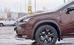 20 849 р. Защита переднего бампера (2 трубыØ63 и 42 мм, нержавейка) SLITKOFF Lexus NX200 Z10 дорестайлинг (2014-2017)  с доставкой в г. Королёв. Увеличить фотографию 3