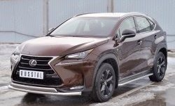 21 349 р. Защита переднего бампера (2 трубыØ63 и 75х42 мм, нержавейка) Russtal Lexus NX200 Z10 дорестайлинг (2014-2017)  с доставкой в г. Королёв. Увеличить фотографию 2