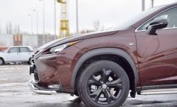 21 349 р. Защита переднего бампера (2 трубыØ63 и 75х42 мм, нержавейка) Russtal Lexus NX200 Z10 дорестайлинг (2014-2017)  с доставкой в г. Королёв. Увеличить фотографию 3