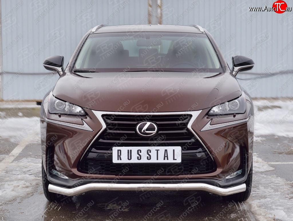 14 749 р. Защита переднего бампера (Ø63 мм волна, нержавейка) SLITKOFF  Lexus NX200  Z10 (2014-2017) дорестайлинг  с доставкой в г. Королёв