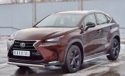 11 249 р. Защита переднего бампера (Ø75х42 мм, нержавейка) Russtal Lexus NX200 Z10 дорестайлинг (2014-2017)  с доставкой в г. Королёв. Увеличить фотографию 2