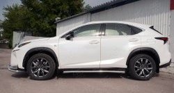 23 949 р. Защита порогов из круглой трубы диаметром 63 мм SLITKOFF  Lexus NX200  Z10 (2014-2017) дорестайлинг  с доставкой в г. Королёв. Увеличить фотографию 2