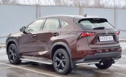 14 549 р. Защита заднего бампера (Ø42 мм уголки, нержавейка) SLITKOFF Lexus NX200 Z10 дорестайлинг (2014-2017)  с доставкой в г. Королёв. Увеличить фотографию 2