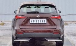 Защита заднего бампера (Ø42 мм уголки, нержавейка) SLITKOFF Lexus NX200 Z10 дорестайлинг (2014-2017)