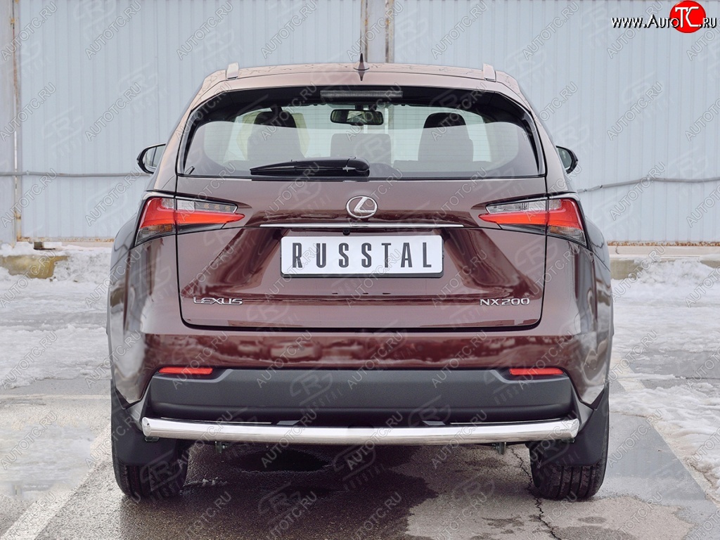 17 999 р. Защита заднего бампера (Ø63 мм, нержавейка) SLITKOFF Lexus NX200 Z10 дорестайлинг (2014-2017)  с доставкой в г. Королёв