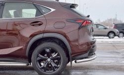 20 899 р. Защита заднего бампера (Ø63 мм с надписью, нержавейка) SLITKOFF Lexus NX200 Z10 дорестайлинг (2014-2017)  с доставкой в г. Королёв. Увеличить фотографию 3