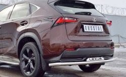 20 899 р. Защита заднего бампера (Ø63 мм с надписью, нержавейка) SLITKOFF Lexus NX200 Z10 дорестайлинг (2014-2017)  с доставкой в г. Королёв. Увеличить фотографию 4