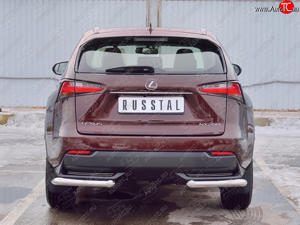 18 499 р. Защита заднего бампера (Ø63 мм уголки, нержавейка) SLITKOFF Lexus NX200 Z10 дорестайлинг (2014-2017)  с доставкой в г. Королёв