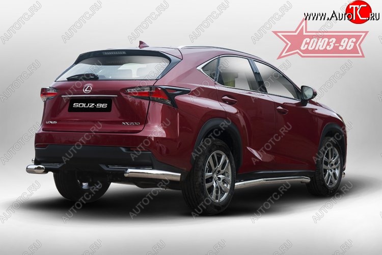 13 679 р. Угловая защита заднего бампера (d60) ( одна выхлопная труба ) Souz-96 Lexus NX200 Z10 дорестайлинг (2014-2017)  с доставкой в г. Королёв