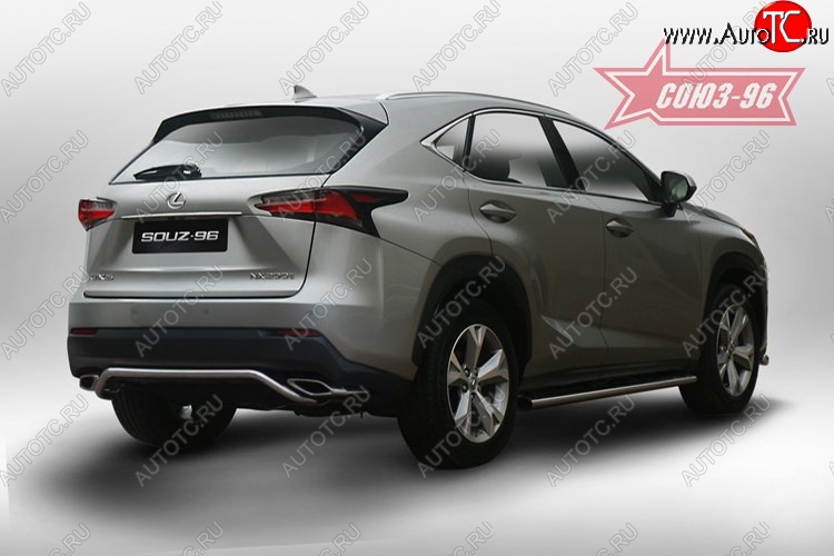 13 319 р. Узкая защита заднего бампера d42 Souz-96 Lexus NX200 Z10 дорестайлинг (2014-2017)  с доставкой в г. Королёв