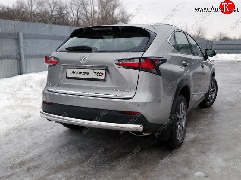 23 599 р. Защита заднего бампера (овальная) ТСС (нержавейка d75х42 мм) Lexus NX200 Z10 дорестайлинг (2014-2017)  с доставкой в г. Королёв