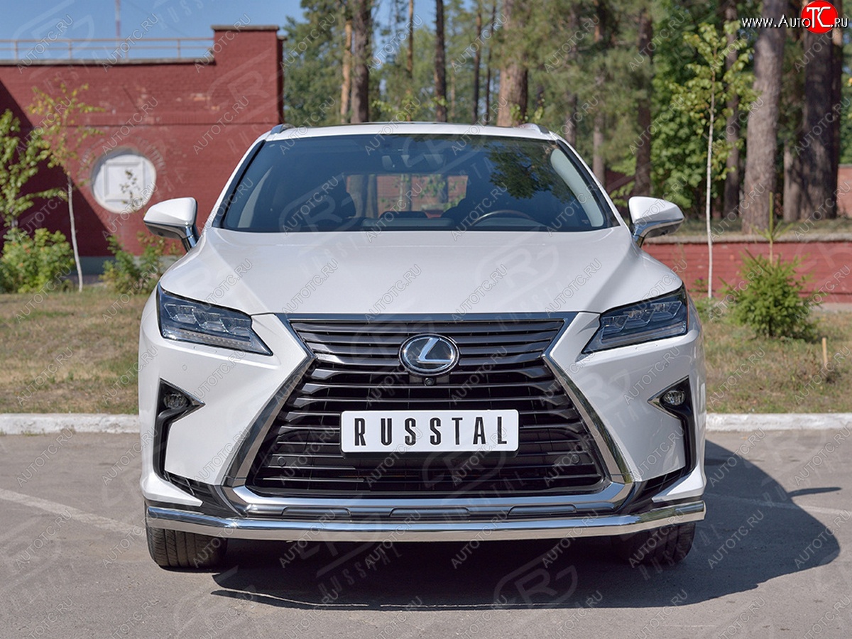 21 399 р. Защита переднего бампера (Ø63 мм, нержавейка, кроме F-Sport) SLITKOFF  Lexus RX350L  AL20 (2017-2022) дорестайлинг, рестайлинг  с доставкой в г. Королёв