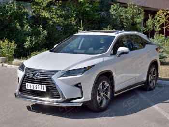 21 399 р. Защита переднего бампера (Ø63 мм, нержавейка, кроме F-Sport) SLITKOFF  Lexus RX350L  AL20 (2017-2022) дорестайлинг, рестайлинг  с доставкой в г. Королёв. Увеличить фотографию 2