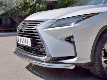 21 399 р. Защита переднего бампера (Ø63 мм, нержавейка, кроме F-Sport) SLITKOFF  Lexus RX350L  AL20 (2017-2022) дорестайлинг, рестайлинг  с доставкой в г. Королёв. Увеличить фотографию 4