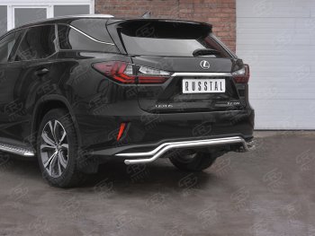 15 799 р. Защита заднего бампера (Ø42 мм волна, нержавейка, NOT F-SPORT) SLITKOFF Lexus RX350L AL20 рестайлинг (2019-2022)  с доставкой в г. Королёв. Увеличить фотографию 2