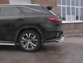 15 799 р. Защита заднего бампера (Ø42 мм волна, нержавейка, NOT F-SPORT) SLITKOFF Lexus RX350L AL20 дорестайлинг (2017-2019)  с доставкой в г. Королёв. Увеличить фотографию 3