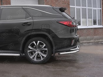 22 499 р. Защита заднего бампера (Ø63 и 42 мм, нержавейка, NOT F-SPORT) SLITKOFF Lexus RX350L AL20 рестайлинг (2019-2022)  с доставкой в г. Королёв. Увеличить фотографию 3