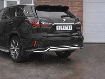 12 949 р. Защита заднего бампера (Ø75х42 мм, нержавейка, NOT F-SPORT) Russtal  Lexus RX350L  AL20 (2017-2022) дорестайлинг, рестайлинг  с доставкой в г. Королёв. Увеличить фотографию 2