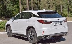 18 999 р. Защита заднего бампера (Ø42 мм волна, нержавейка) SLITKOFF Lexus RX 200T AL20 дорестайлинг (2015-2017)  с доставкой в г. Королёв. Увеличить фотографию 2