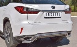 18 999 р. Защита заднего бампера (Ø42 мм волна, нержавейка) SLITKOFF Lexus RX 200T AL20 дорестайлинг (2015-2017)  с доставкой в г. Королёв. Увеличить фотографию 3