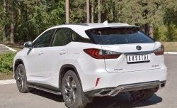 17 999 р. Защита заднего бампера (Ø42 мм волна под машину, нержавейка) SLITKOFF Lexus RX 200T AL20 дорестайлинг (2015-2017)  с доставкой в г. Королёв. Увеличить фотографию 2