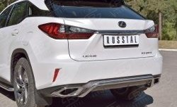 17 999 р. Защита заднего бампера (Ø42 мм волна под машину, нержавейка) SLITKOFF Lexus RX 200T AL20 дорестайлинг (2015-2017)  с доставкой в г. Королёв. Увеличить фотографию 3