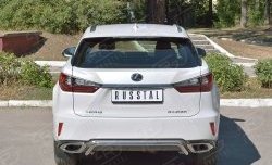 17 999 р. Защита заднего бампера (Ø42 мм волна под машину, нержавейка) SLITKOFF Lexus RX 200T AL20 дорестайлинг (2015-2017)  с доставкой в г. Королёв. Увеличить фотографию 1