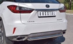 16 949 р. Защита заднего бампера (Ø63 мм, окрашенная) SLITKOFF Lexus RX 200T AL20 дорестайлинг (2015-2017)  с доставкой в г. Королёв. Увеличить фотографию 3