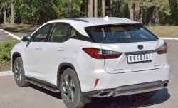 15 649 р. Защита заднего бампера (Ø75x42 мм, нержавейка) Russtal Lexus RX 200T AL20 дорестайлинг (2015-2017)  с доставкой в г. Королёв. Увеличить фотографию 2