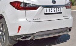 15 649 р. Защита заднего бампера (Ø75x42 мм, нержавейка) Russtal Lexus RX 200T AL20 дорестайлинг (2015-2017)  с доставкой в г. Королёв. Увеличить фотографию 3