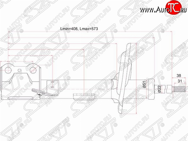 4 699 р. Правый амортизатор передний SAT  Lexus RX270  AL10 - RX450H  AL10  с доставкой в г. Королёв