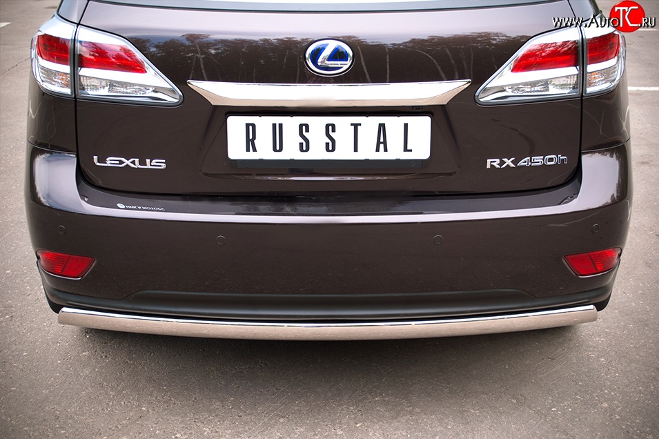 16 849 р. Защита заднего бампера (Ø75x42 мм, нержавейка) Russtal Lexus RX350 AL10 дорестайлинг (2008-2012)  с доставкой в г. Королёв