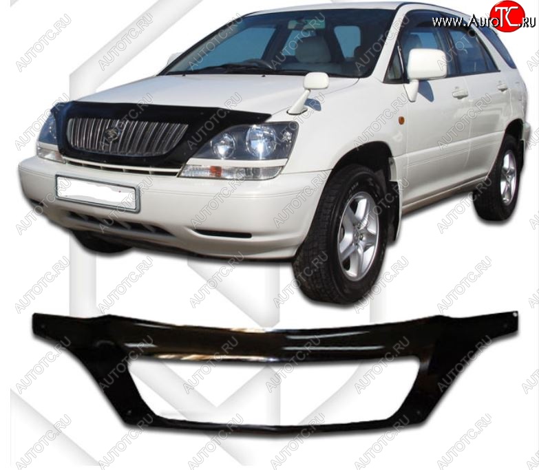 2 599 р. Дефлектор капота CA-Plastiс exclusive Lexus RX300 XU10 дорестайлинг (1995-2001) (Classic черный, Без надписи)  с доставкой в г. Королёв