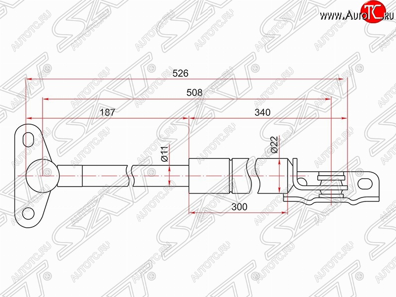 1 079 р. Левый упор крышки багажника SAT (газовый)  Lexus RX300  XU10 (1995-2001), Toyota Harrier  XU10 (1997-2003)  с доставкой в г. Королёв