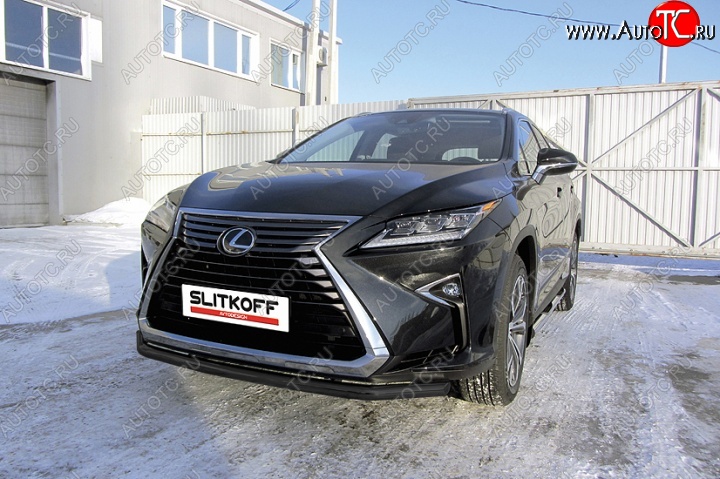 14 649 р. Защита переднего бампер Slitkoff Lexus RX350 AL20 дорестайлинг (2015-2019) (Цвет: серебристый)  с доставкой в г. Королёв