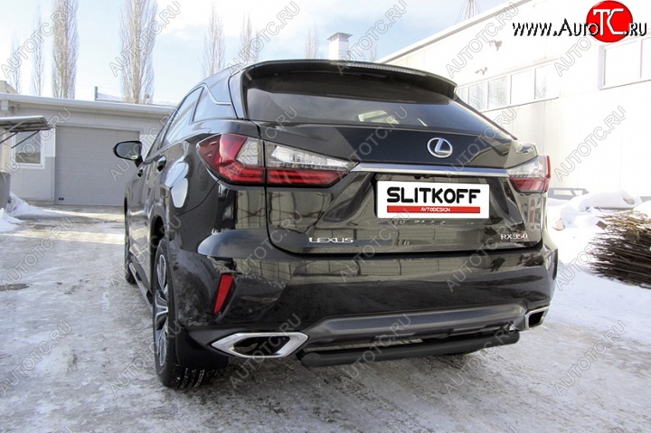 9 949 р. Защита задняя Slitkoff  Lexus RX350  AL20 (2015-2019) дорестайлинг (Цвет: серебристый)  с доставкой в г. Королёв