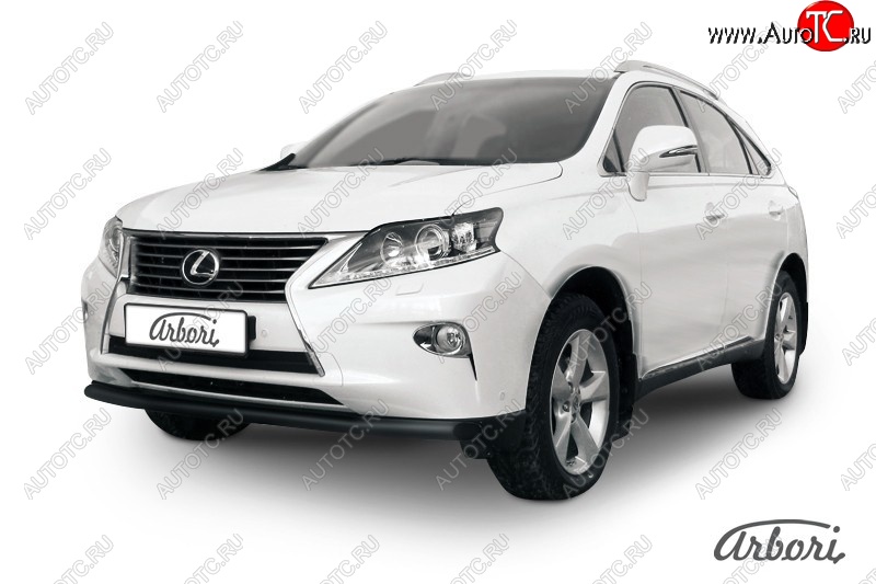 9 845 р. Защита переднего бампера Arbori (черная, 1 труба d57 mm). Lexus RX350 AL10 рестайлинг (2012-2015)  с доставкой в г. Королёв