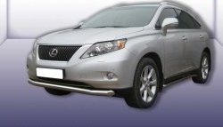 Одинарная защита переднего бампера диаметром 76 мм Slitkoff Lexus RX350 AL10 дорестайлинг (2008-2012)