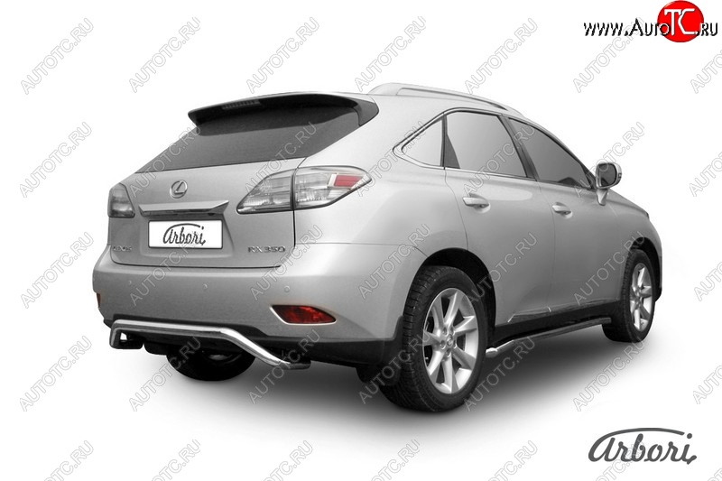 15 749 р. Защита заднего бампера Arbori (скоба, нержавейка, 1 труба d57 mm). Lexus RX350 AL10 дорестайлинг (2008-2012)  с доставкой в г. Королёв