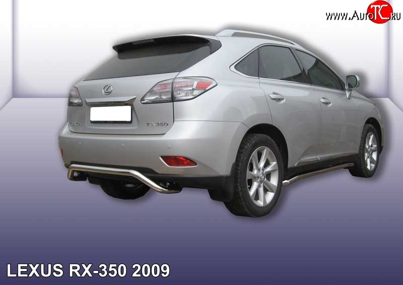 15 999 р. Фигурная защита заднего бампера диаметром 57 мм Slitkoff  Lexus RX350  AL10 (2008-2012) дорестайлинг (Нержавейка, Полированная)  с доставкой в г. Королёв