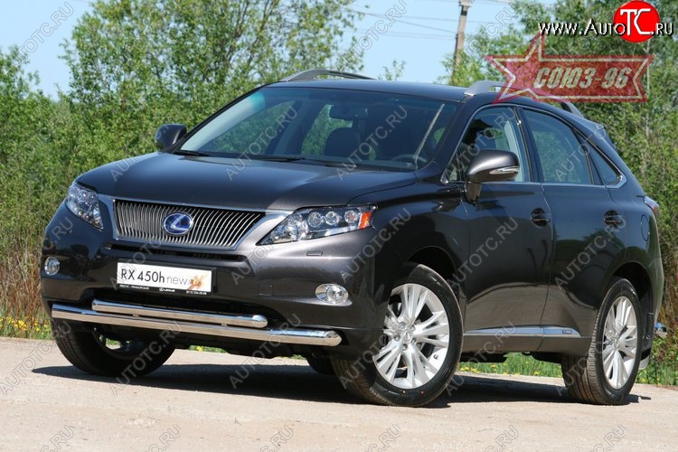 28 709 р. Защита переднего бампера двойная Souz-96 (d76/60) Lexus RX450H AL10 дорестайлинг (2009-2012)  с доставкой в г. Королёв