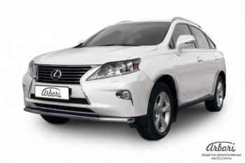 Защита переднего бампера Arbori (нержавейка, 1 труба d57 mm) Lexus RX350 AL10 рестайлинг (2012-2015)