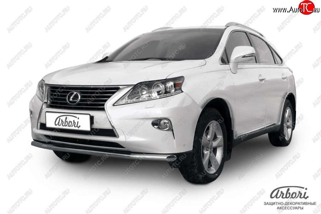 23 939 р. Защита переднего бампера Arbori (нержавейка, 1 труба d57 mm) Lexus RX350 AL10 рестайлинг (2012-2015)  с доставкой в г. Королёв