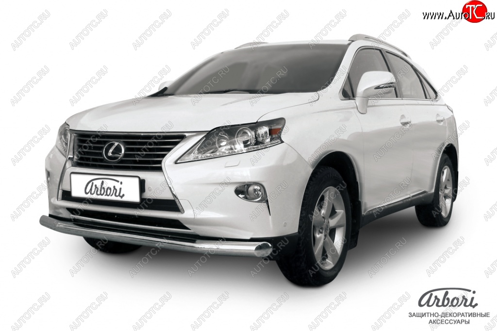 20 879 р. Защита переднего бампера Arbori (нержавейка, 1 труба d76 mm). Lexus RX350 AL10 рестайлинг (2012-2015)  с доставкой в г. Королёв