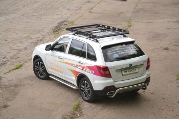 25 999 р. Порожки для ног из трубы Ø51 с алюминиевой площадкой Petroil Tuning Lifan X60 2-ой рестайлинг (2016-2025) (Нержавеющая полированная сталь)  с доставкой в г. Королёв. Увеличить фотографию 3